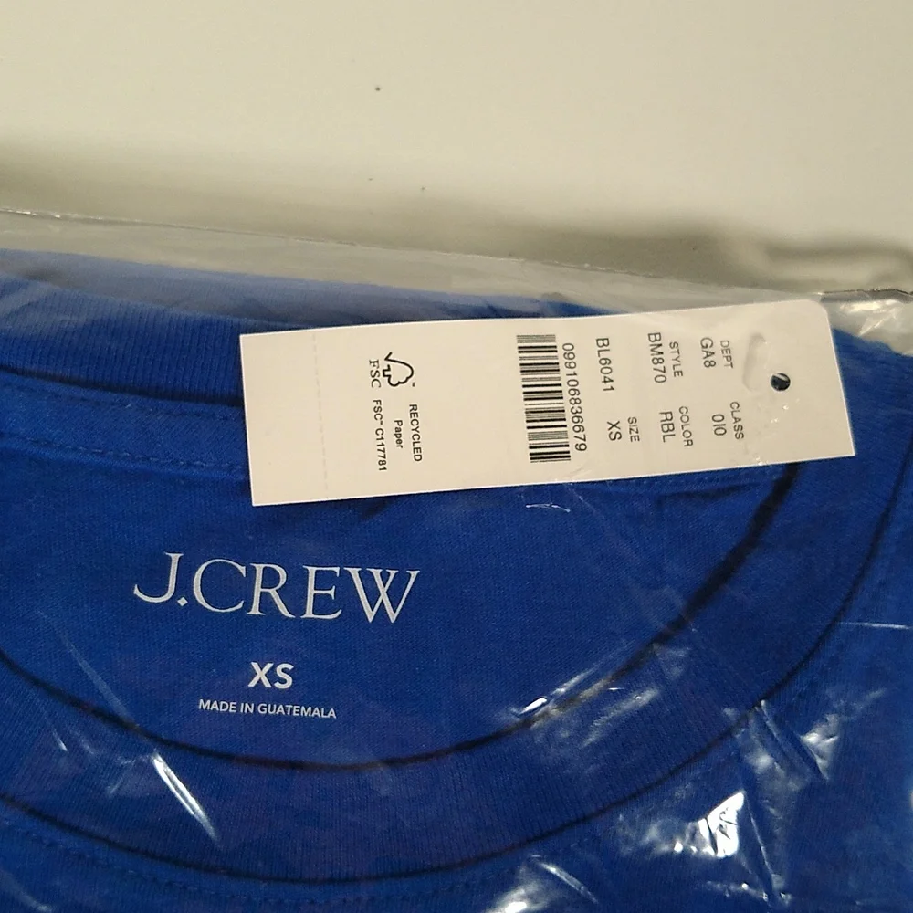 NWT J. Crew Aspen broken-in jersey graphic‎ tee blue XS